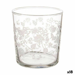 Beer Glass Leaf of a plant Transparent White Glass (380 ml) (18 Units)