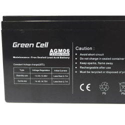 Battery for Uninterruptible Power Supply System UPS Green Cell AGM06 9 Ah 12 V