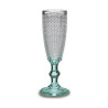 Champagne glass Points Transparent Turquoise Glass 6 Units (185 ml)