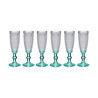 Champagne glass Points Transparent Turquoise Glass 6 Units (185 ml)