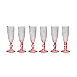 Champagne glass Pink Transparent Glass 6 Units (180 ml)