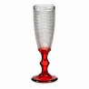 Champagne glass Red Transparent Points Glass 6 Units (180 ml)