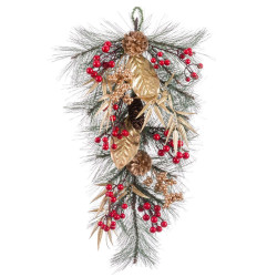 Door Hanger Christmas Multicolour Golden Plastic 60 cm