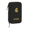 Double Pencil Case Real Madrid C.F. Black 12.5 x 19.5 x 4 cm (28 Pieces)