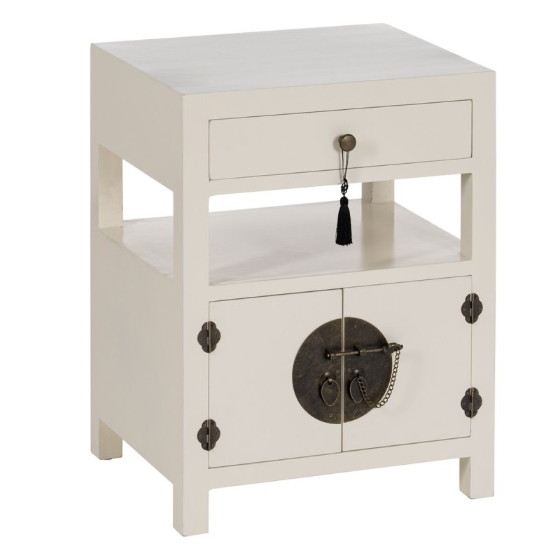 Nightstand ORIENTE White MDF Wood 50 x 40 x 66 cm