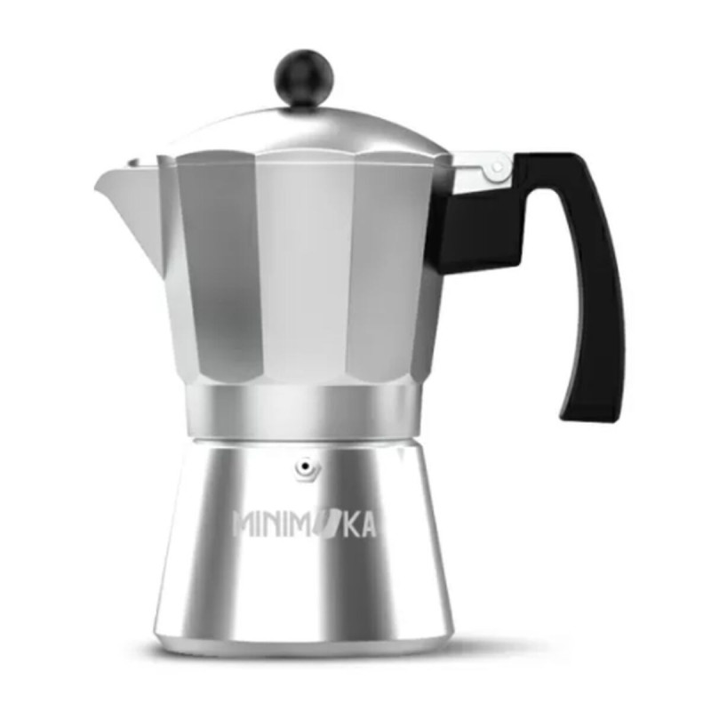 Italian Coffee Pot Taurus KCP9006 6T Aluminium Silver Grey 6 Cups