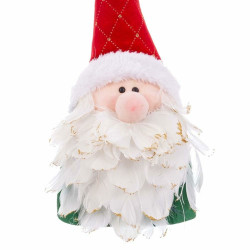 Christmas bauble Multicolour Feathers Sand Fabric Father Christmas 12 x 36 cm