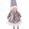 Christmas bauble Grey Multicolour Polyresin Sand Fabric Girl 12 x 9 x 53 cm