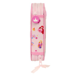 Double Pencil Case Disney Princess Summer adventures Pink 12.5 x 19.5 x 4 cm (28 Pieces)