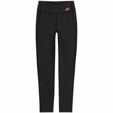 Long Sports Trousers 4F Quick-Drying Black Lady