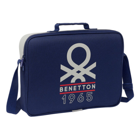 School Satchel Benetton Varsity Grey Navy Blue 38 x 28 x 6 cm