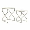 Set of 2 small tables DKD Home Decor Silver Metal Marble 40 x 40 x 60,5 cm