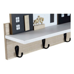 Shelves DKD Home Decor Coat rack 39 x 9 x 27 cm Black Brown White MDF Wood