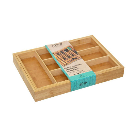 Cutlery Organiser 5five Wood Bamboo (34 x 25 x 4,5 cm)