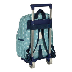 School Rucksack with Wheels National Geographic Below zero Blue 28 x 34 x 10 cm