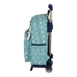 School Rucksack with Wheels National Geographic Below zero Blue 28 x 34 x 10 cm