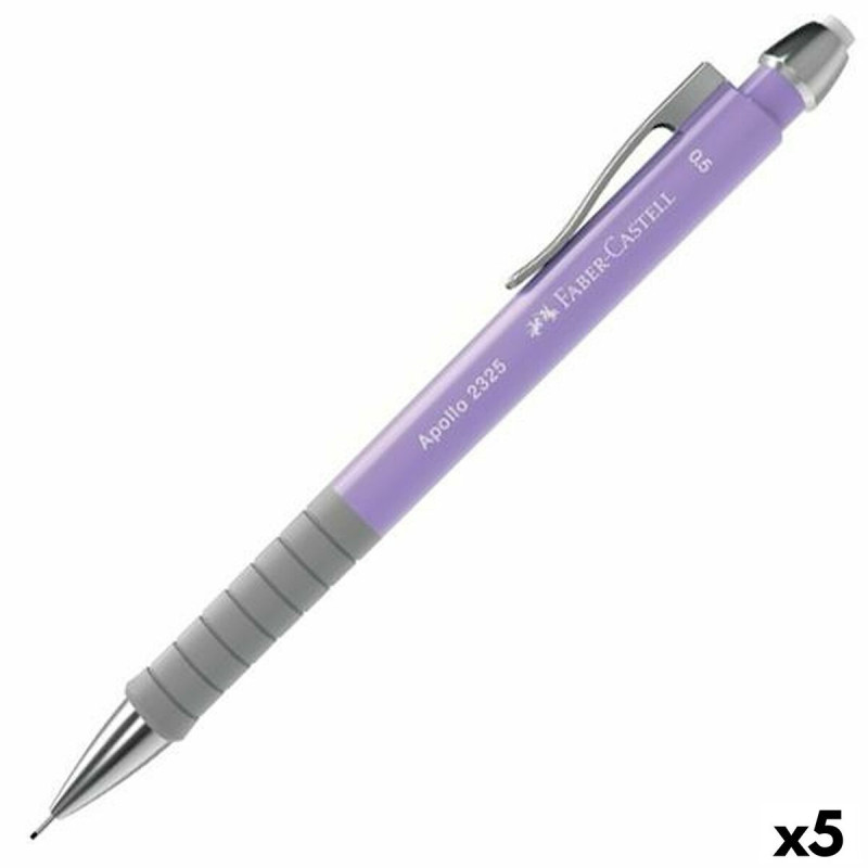 Pencil Lead Holder Faber-Castell Apollo 2325 Lilac 0,5 mm (5 Units)