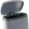 Rubbish bin DKD Home Decor Metal Light grey 5 L polypropylene Basic