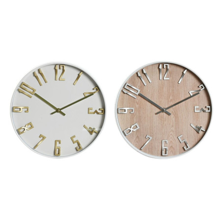 Wall Clock Home ESPRIT White Golden Silver PVC 30 x 4 x 30 cm (2 Units)