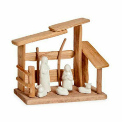 Christmas nativity set White Natural Wood Ceramic 10 x 21 x 25 cm (2 Units)