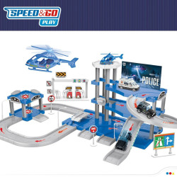 Car park with Cars Speed & Go 78 x 26,5 x 42,5 cm (2 Units)