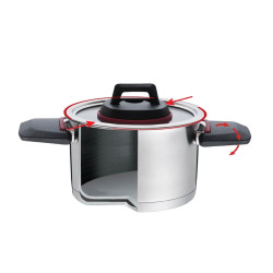 Casserole with Lid Feel Maestro MR-3530-18 Red Black Steel Stainless steel Plastic Ø 18 cm 2,3 L