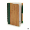 Spiral Notebook with Pen Bamboo 1 x 16 x 12 cm (12 Units)