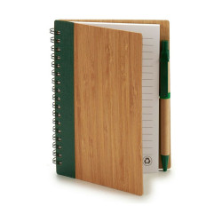 Spiral Notebook with Pen Bamboo 1 x 16 x 12 cm (12 Units)