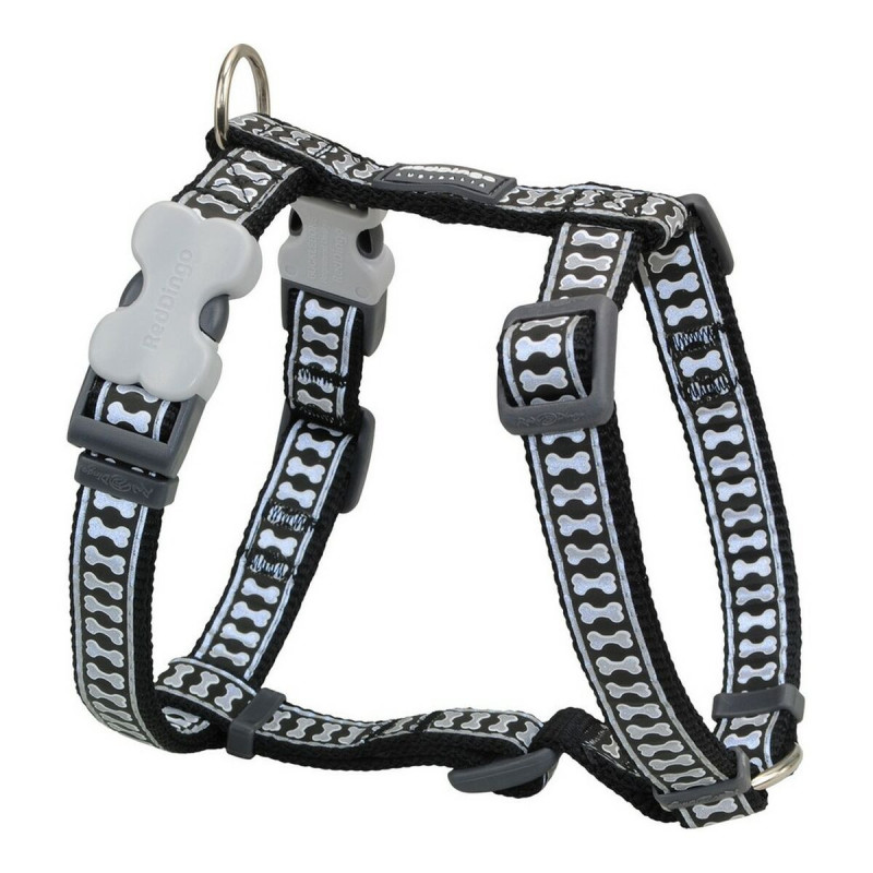 Dog Harness Red Dingo Bone Reflective 30-48 cm Black