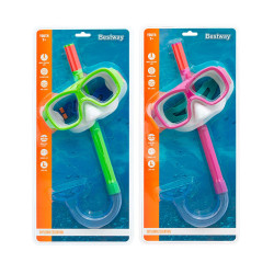 Snorkel Goggles and Tube for Children Bestway Green Pink Multicolour