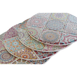 Table Mat Home ESPRIT Cork Dolomite 20 x 20 x 0,7 cm Mandala (4 Units)