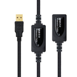 USB Extension Cable NANOCABLE 10.01.0213 Black 15 m