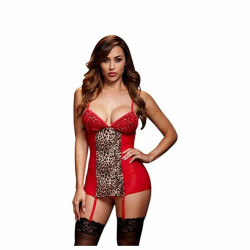 Red Basque & Garter Stays No Panty One Size Baci Lingerie BW3109-LEOQS