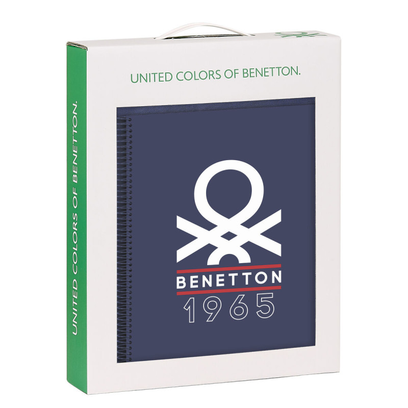 Stationery Set Benetton Varsity Grey Navy Blue 2 Pieces