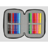 Double Pencil Case F.C. Barcelona Grey (13.5 x 20.5 x 4.5 cm) (34 Pieces)