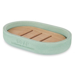 Soap dish Mint Resin Bamboo 12,5 x 2,5 x 8,5 cm (6 Units)