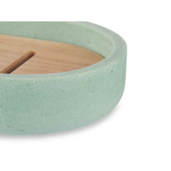 Soap dish Mint Resin Bamboo 12,5 x 2,5 x 8,5 cm (6 Units)