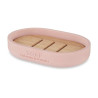 Soap dish Pink Resin Bamboo 12,5 x 2,5 x 8,5 cm (6 Units)