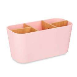 Toothbrush Holder Pink Bamboo polypropylene 21 x 10 x 9 cm (6 Units)