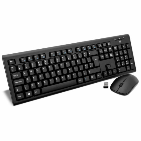 Keyboard and Mouse V7 CKW200UK Black English QWERTY