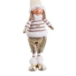 Christmas bauble White Golden Metal Polyresin Fabric Children 12 x 8,5 x 40 cm