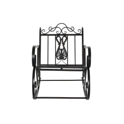 Rocking Chair DKD Home Decor Black Metal Aluminium 63 x 89 x 92 cm