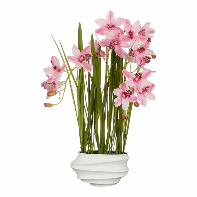 Decorative Plant Mica Decorations Cymbidium Polyester Orchid 81 x 49 x 40 cm Artificial