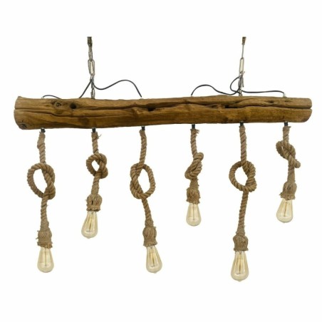 Ceiling Light DKD Home Decor Brown Rope Acacia 50 W 140 x 12 x 12 cm 118 x 15 x 86 cm