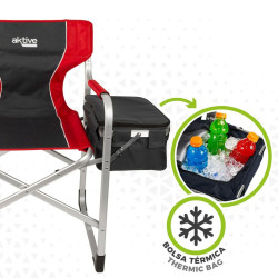 Foldable Camping Chair Aktive Grey Red 61 x 92 x 52 cm (2 Units)