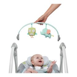 Rocking Chair Ingenuity Compact Swing - Hugs & Hoots White Grey