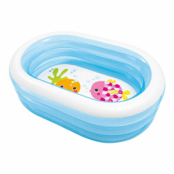 Inflatable Paddling Pool for Children Intex Oval Blue White 230 L 163 x 46 x 107 cm (6 Units)