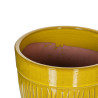 Set of Planters 38 x 38 x 35 cm Ceramic Yellow (3 Pieces)