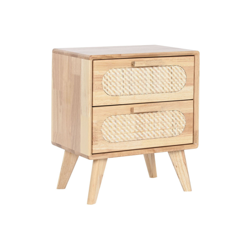 Nightstand Home ESPRIT Wood Metal Rattan 40 x 30 x 48 cm