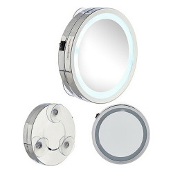 Magnifying Mirror LED Light Silver 16,5 x 4 x 16,5 cm (12 Units)